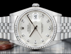 Rolex Datejust 36 Argento Jubilee Silver Lining Diamonds Dial  16234